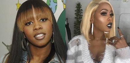 A before and after picture of Remy Ma.